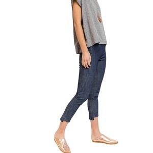 Carol Young Undesigned Cropped Raw Denim Legging in Striated Denim Size Large